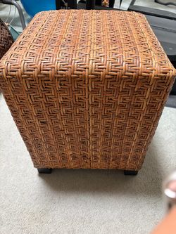 Woven ottoman, Pierre one imports