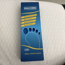 New unworn Walkhero Orthotic Inserts for Plantar Fasciitis, Arch Support Insoles 11-11.5