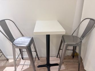 table and metal chair