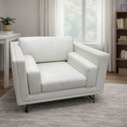 Big Moroni Leather Accent Chair Beige   