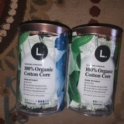 L. 100% organic cotton core tampons.