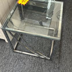 Glass End Table 