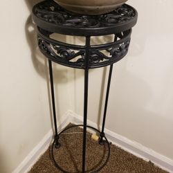 wrought iron black plant stand 