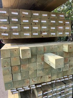 Post Of Treated Lumber 
