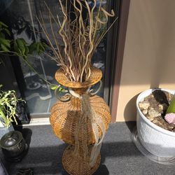 Wicker Tall Vase