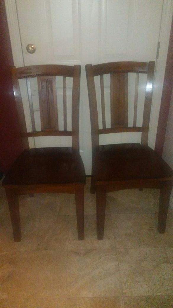 2 Heavy Sturdy Wooden Chairs Nice Accents See Photos For Sale In