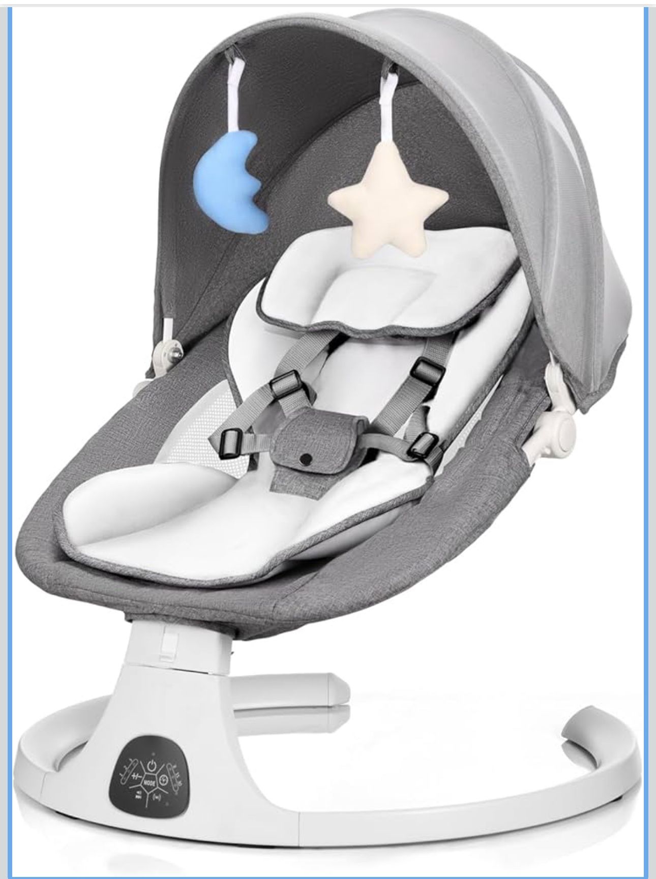 New-Baby Swing 3 in 1 Multifunctional Infant Rocker, Portable with Remote Control, 5-Point Seat Belt, 5 Auto Rocking, 3 Speed Timer, Electric with Mus