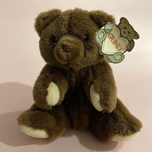 Gund Style #2107 Cubbi Bead Brown and Cream Teddy Bead NWT Excellent Condition
