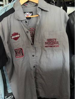 Harley button up shirt large