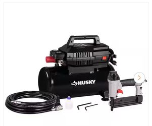 4 Gal. 175 PSI Electric Oil-Free High Performance Air Compressor with 25 ft. PVC Air Hose and 2-in-1 Brad Nailer/Stapler