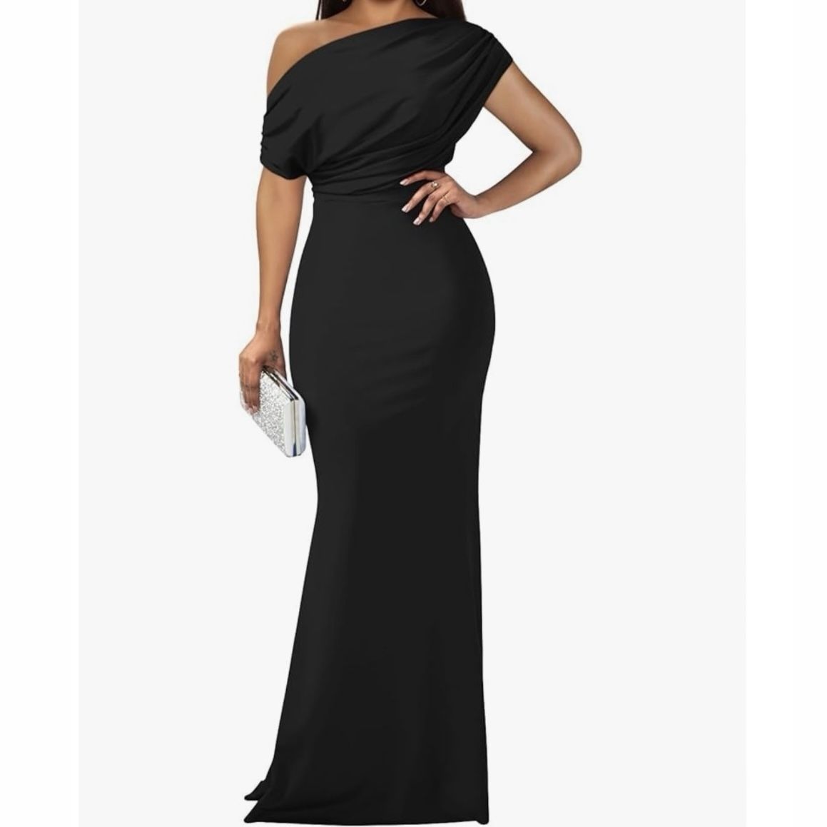 YMDUCH Womens L Dress Elegant Off Shoulder Bodycon Long Mermaid Formal Party