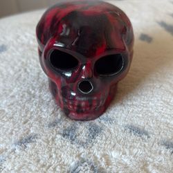 RED/BLACK Glass Skull For Fish Tank- No Cracks 