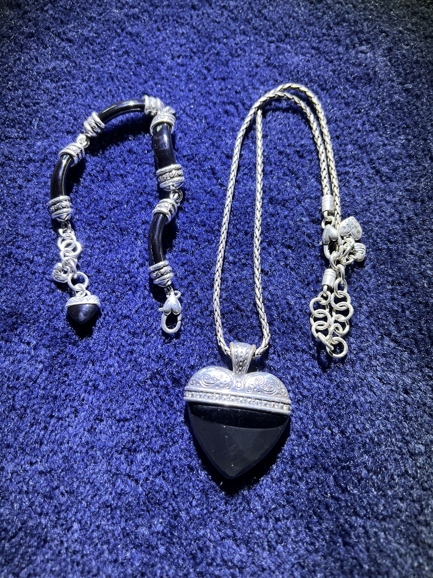 Brighton Silver Necklace And Matching Bracelet 
