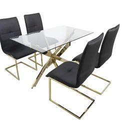 BLACK & GOLD ON SALE - DINING SET 