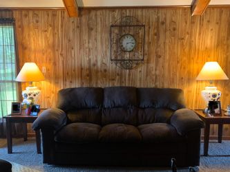 3 Piece Brown Microsuede Furniture Set