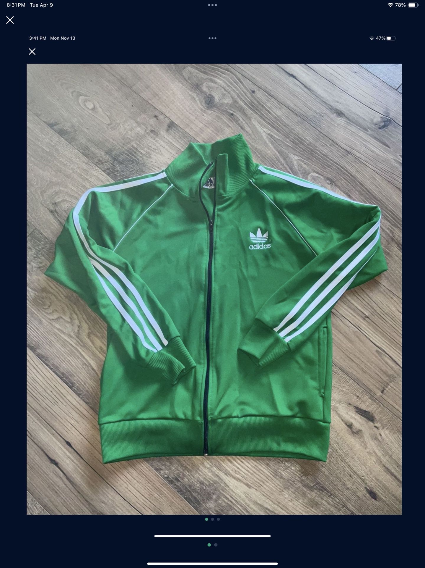 Women’s vintage retro Adidas nylon track jacket size medium great condition