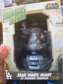 Dodgers and grogu bobblehead