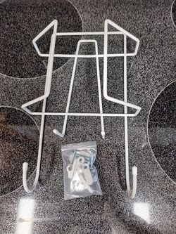 White Wall-Mount Ironing Board Caddy with Hardware