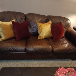 Moving Sale-Leather Sofa Sleeper  & Love Seat 