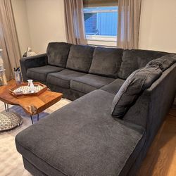 Gray Sectional With Chaise