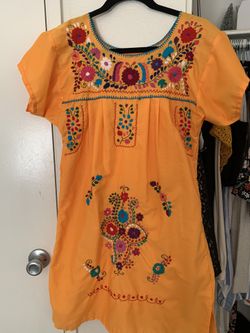 Embroidered Mexican Dress