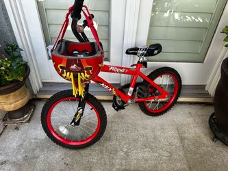 Boys Bicycle And Helmet