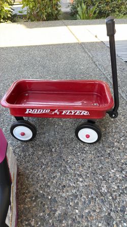Small, toy radio flyer wagon