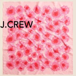 (NEW) WOMEN’S J.CREW PINK OVERSIZED PRINTED 100% SILK BANDANA - SIZE: 30”x30”