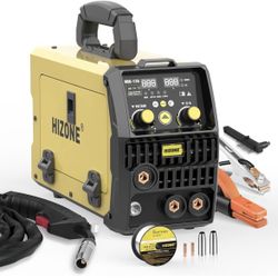 HIZONE 135A MIG Welder, 3 in 1 Welder Flux MIG/Lift TIG/Stick Multi-Process Mig Welder, 110V Welding Machine, Flux Core Welder Machine with Welding Gu
