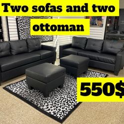 Two Sofas And Two Ottoman Brand New Set $550 Only Available In Stock 