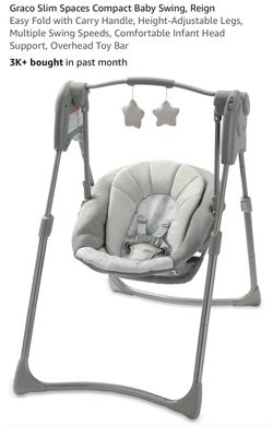 Graco Slim Spaces Compact Baby Swing, Reign