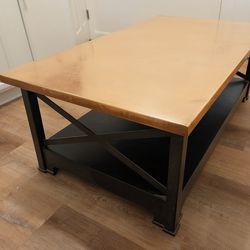 Copper Top Coffee Table with Glass Protector