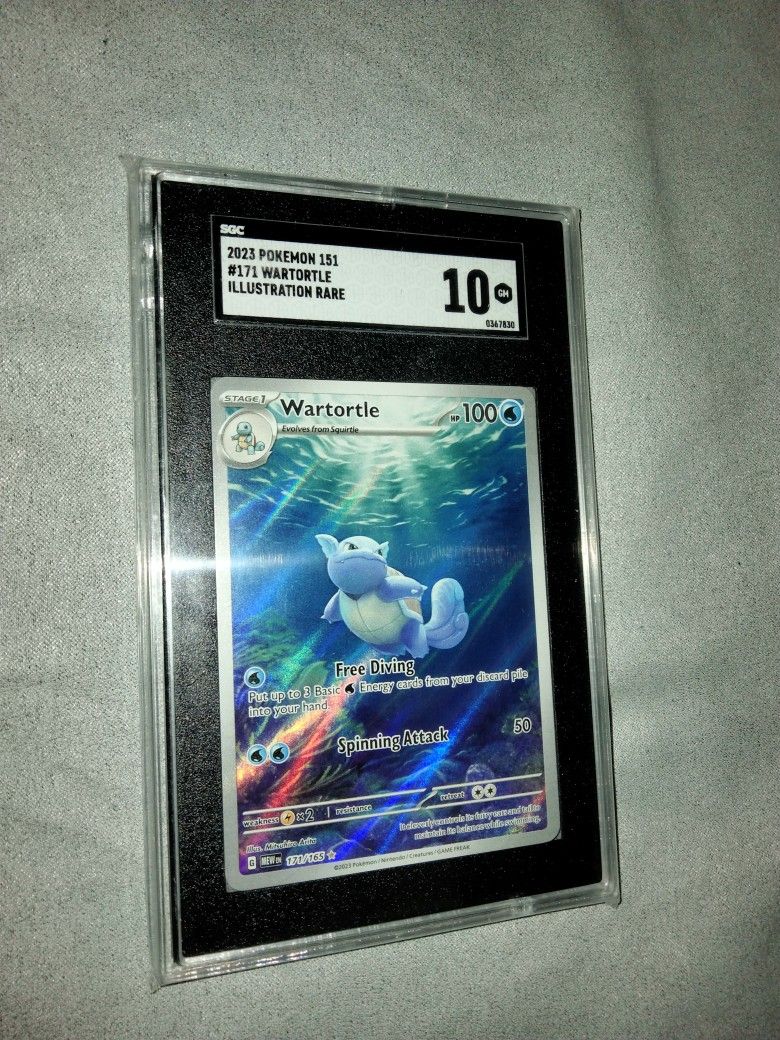 Pokemon 151 Wartortle Illustration Rare 171/165 Grade 10 Slab