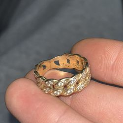 14K GOLD CUBAN RING