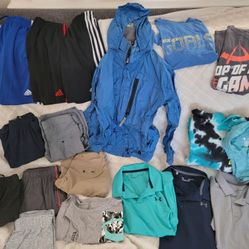 Boys Kids Size 8 10 Hurley, REI, Adidas, Under Armour Shirts Shorts Jacket