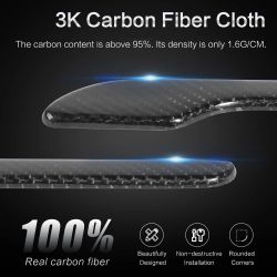 Brand New 4PCS Real Carbon Fiber Door Handle Knob Cover Trim Fit For 2017-2026 Tesla Model 3 / Tesla Model Y Juniper