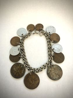 Foreign Coin Bracelet 12 Coins