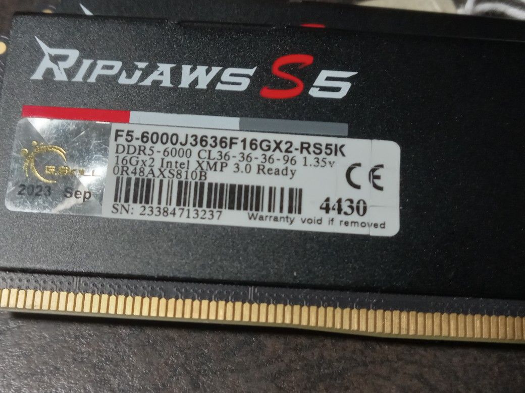 TWO NEW G.SKILL Ripjaws 5 DDR5 32GB (2x16GB) 6000MHz RAM - $100
