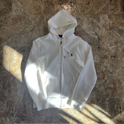 White Polo Zip up hoodie