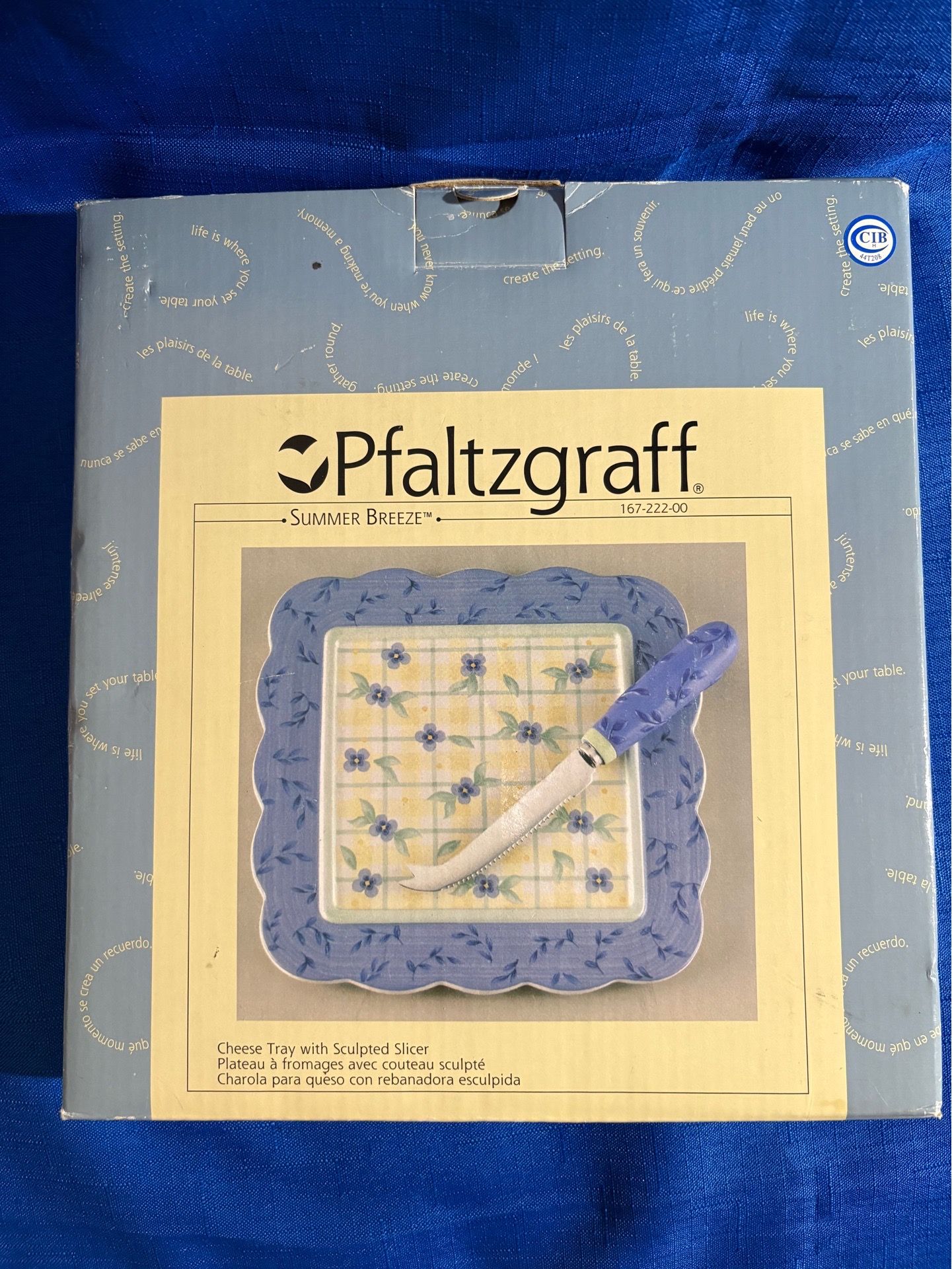Pfaltzgraff para quezo y rebanadora esculpida