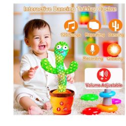Baby Toys Interactive, Dancing Talking Cactus Toy Volume Adjustable, Mimicking Singing Repeating, Easter Gifts / Easter Basket Stuffers for Baby Toddl