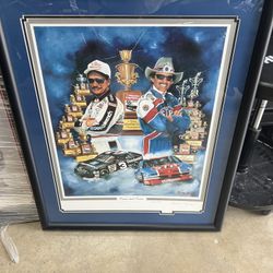 Dale Earnhardt And Richard Petty Signed Seven Time Champion Picture