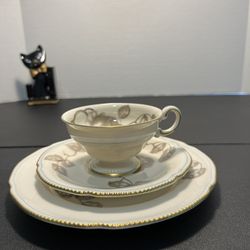 Castleton China Vintage 1950s Gloria Cup Saucer Bread/Dessert Plate