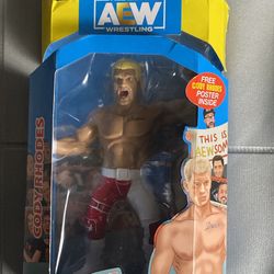 AEW All Elite Wrestling Figure CODY RHODES WITH FREE POSTER!