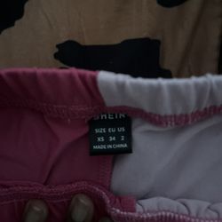 2 shades of pink shorts