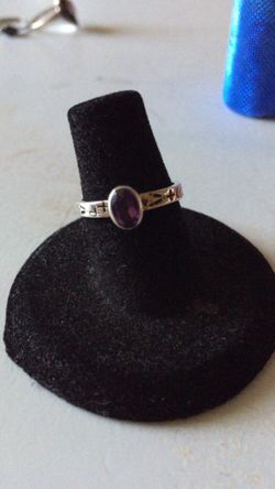 Amethyst sterling silver ring -6