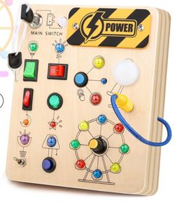 New In Box! (Ages 1-3) Montessori Light Switch Busy Board (6”Wx7”T) $10 (#C-132)