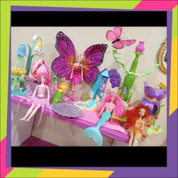 Barbie Fairytopia beautiful dolls, fairies, mermaid, Enchanted meadow land and Peony playset retired & out of print beautiful bundle 🌸🦋🌸