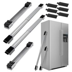 6 Pcs Extendable Furniture Appliances Rollers, Mover Tools with 24 Roller Brake Equipment for Heavy Washing Dryer Machine Refrigerator for Mobile Whee