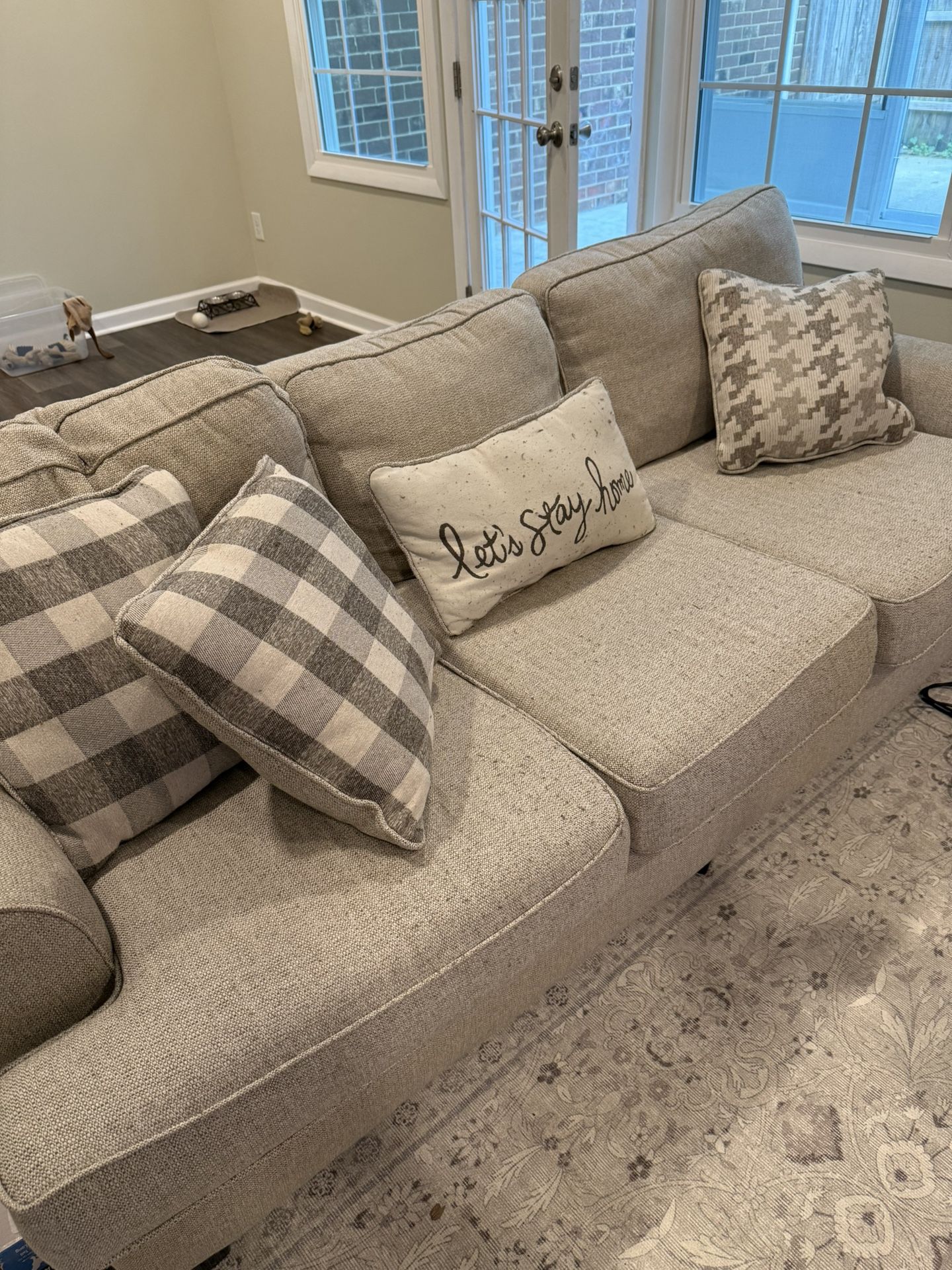 3 Seat Couch With Pillows Included
